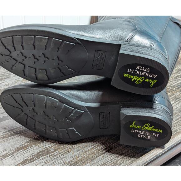 Sam Edelman Women's Black Leather Penny Knee High Tall Riding Boots Size 8.5M WC - Picture 7 of 8